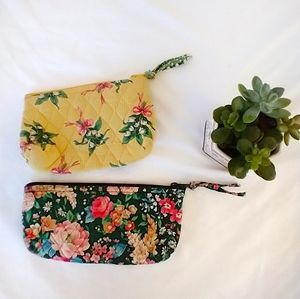 Vera Bradley 2 cosmetic bags Yellow floral, Black floral.